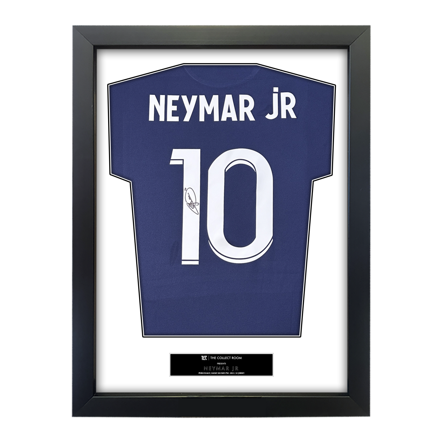 Neymar Jr Back Signed Paris Saint Germain 2021 22 Framed Home Jersey