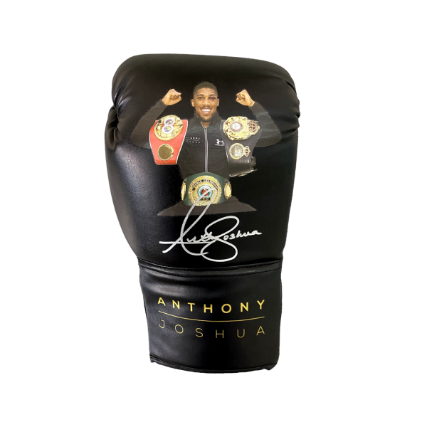 Anthony Joshua Signed Boxing Glove - Three Belts