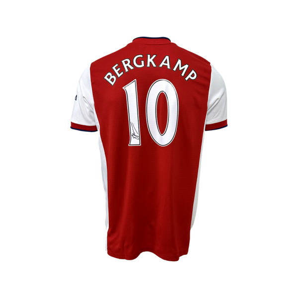 Dennis Bergkamp Back Signed Modern Arsenal Home Jersey