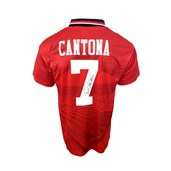 Eric Cantona Back Signed Manchester United 1994-96 Home Jersey