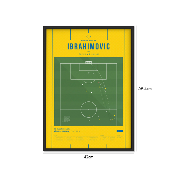 Zlatan Ibrahimovic Back Signed Sweden 2016-17 Home Jersey with Goal Frame