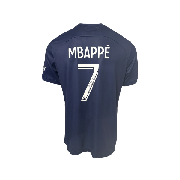 Kylian Mbappe Signed 2022-23 PSG Framed Home Jersey