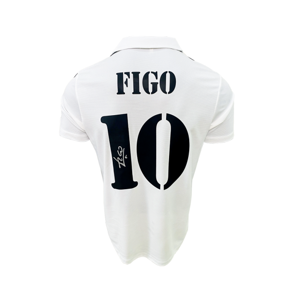 Luis Figo Back Signed Real Madrid 2001-02 Home Jersey