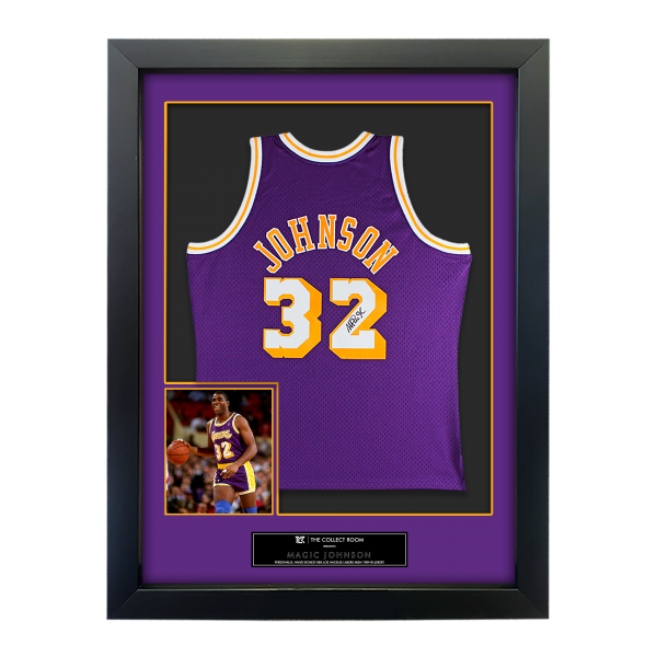 Lakers Magic Johnson Signed 1984-85 M&N HWC Swingman Purple Jersey