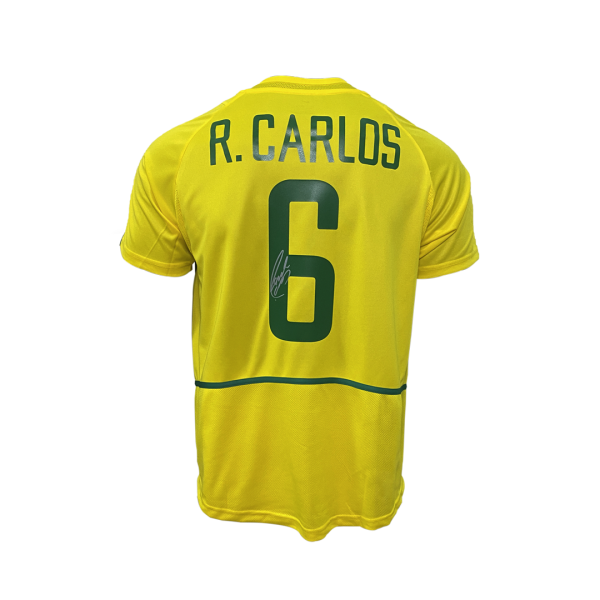 Roberto Carlos Signed Brazil 2001 National Team Home Jersey