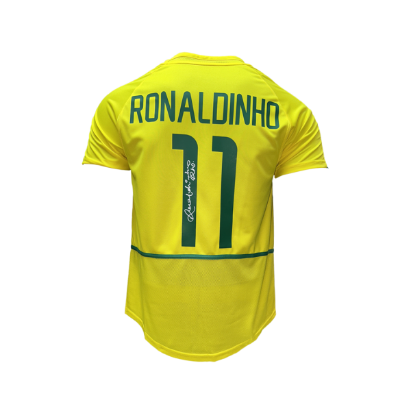 Ronaldinho Signed Brazil 2002 National Team Home Jersey
